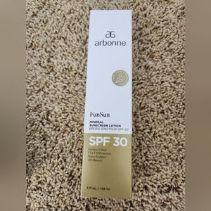 Arbonne fun sun mineral sunscreen lotion broad spectrum 30 expired 7/24 still ok